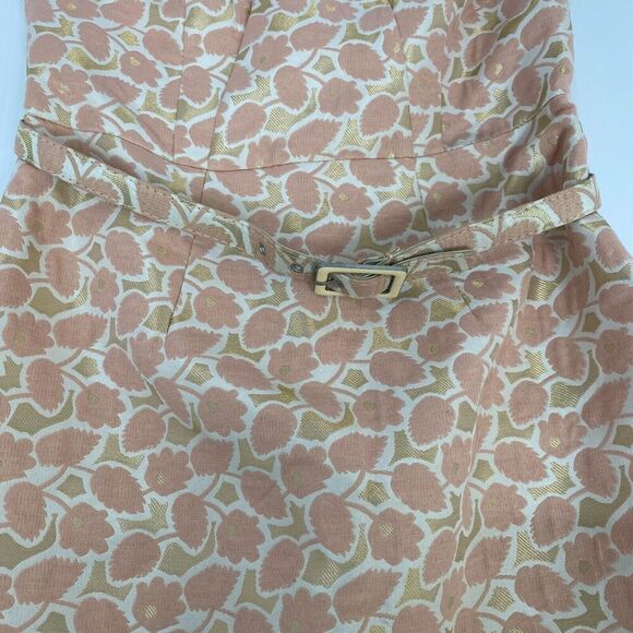 Merona Dress Size 6 Strapless Metallic Gold Peach Lined Built-In Bra Strap Party - Picture 15 of 16